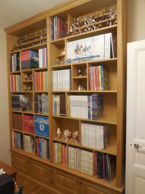 Bibliothèque en chêne ciré